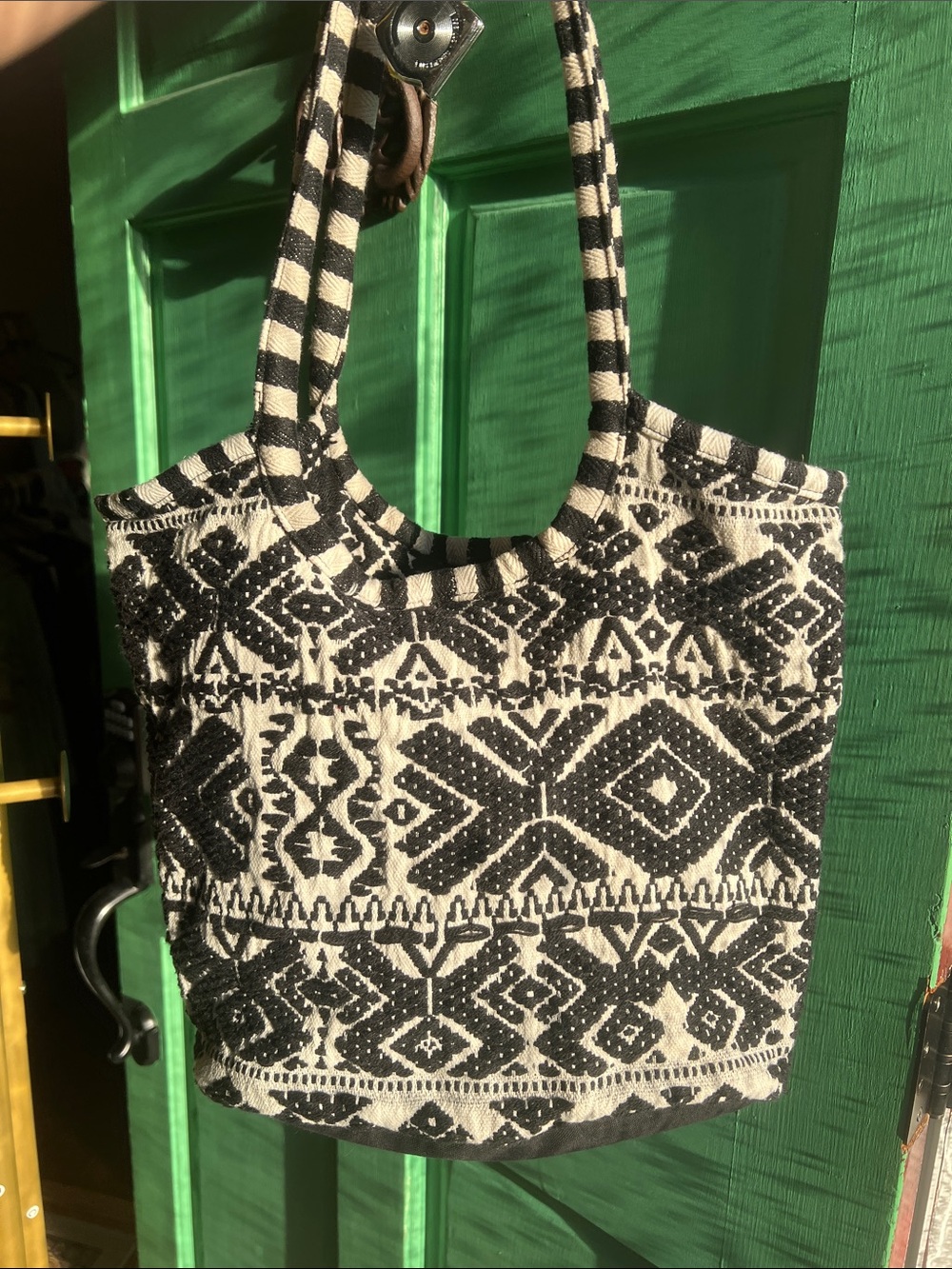 Black & White Patterned Tote Bag - Women